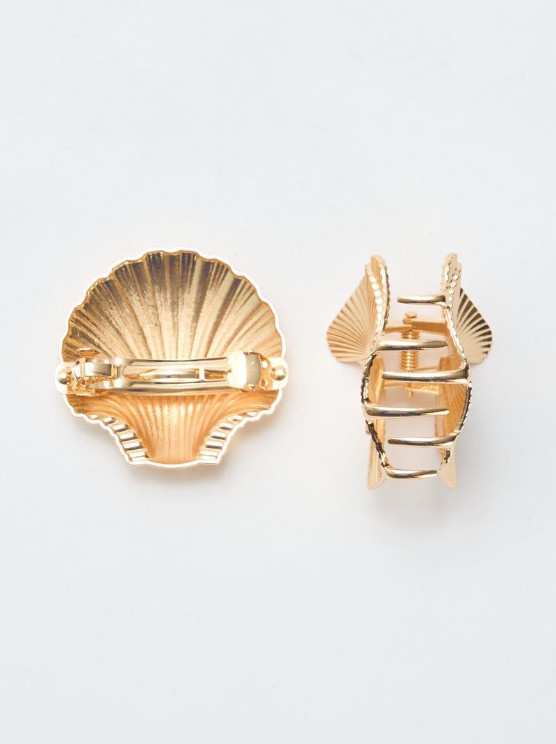 Set van 2 goudkleurige haarspelden Geel - Kiabi