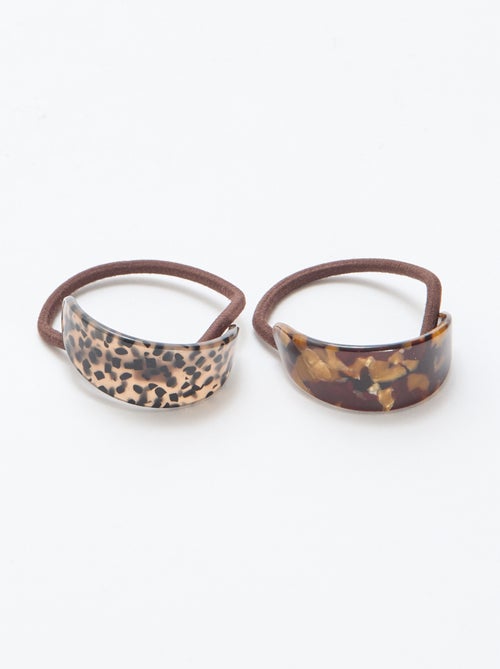 Set van 2 haarelastiekjes met sieraadjes - Kiabi