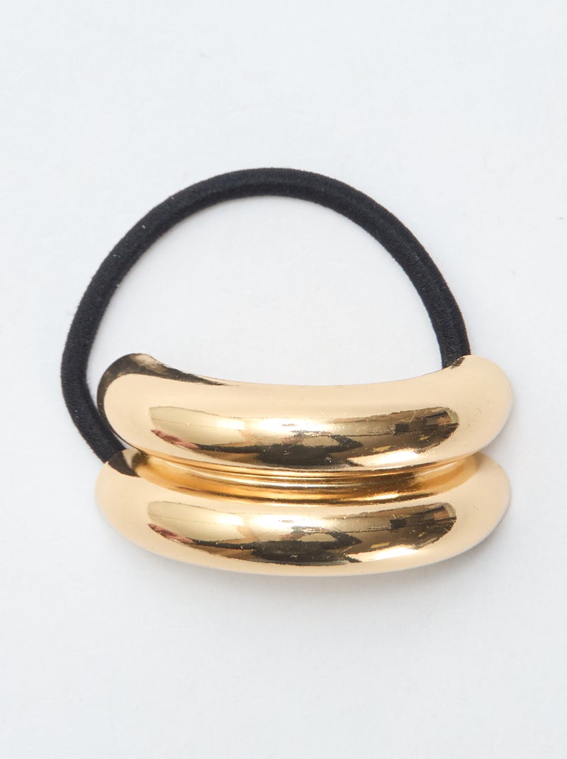 Set van 2 haarelastiekjes met sieraadjes Zwart - Kiabi