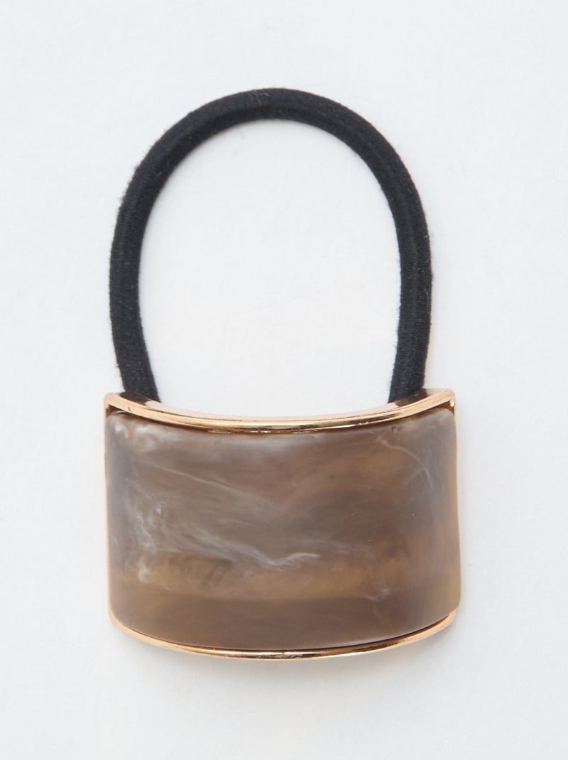 Set van 2 haarelastiekjes met sieraadjes Zwart - Kiabi