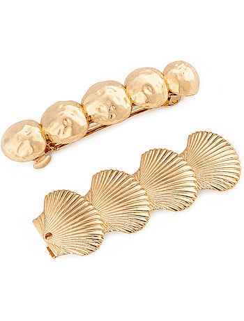Set van 2 haarspelden met schelpmotief