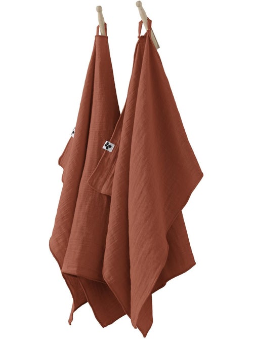Set van 2 handdoekjes – dubbel katoengaas – gaïa - Kiabi