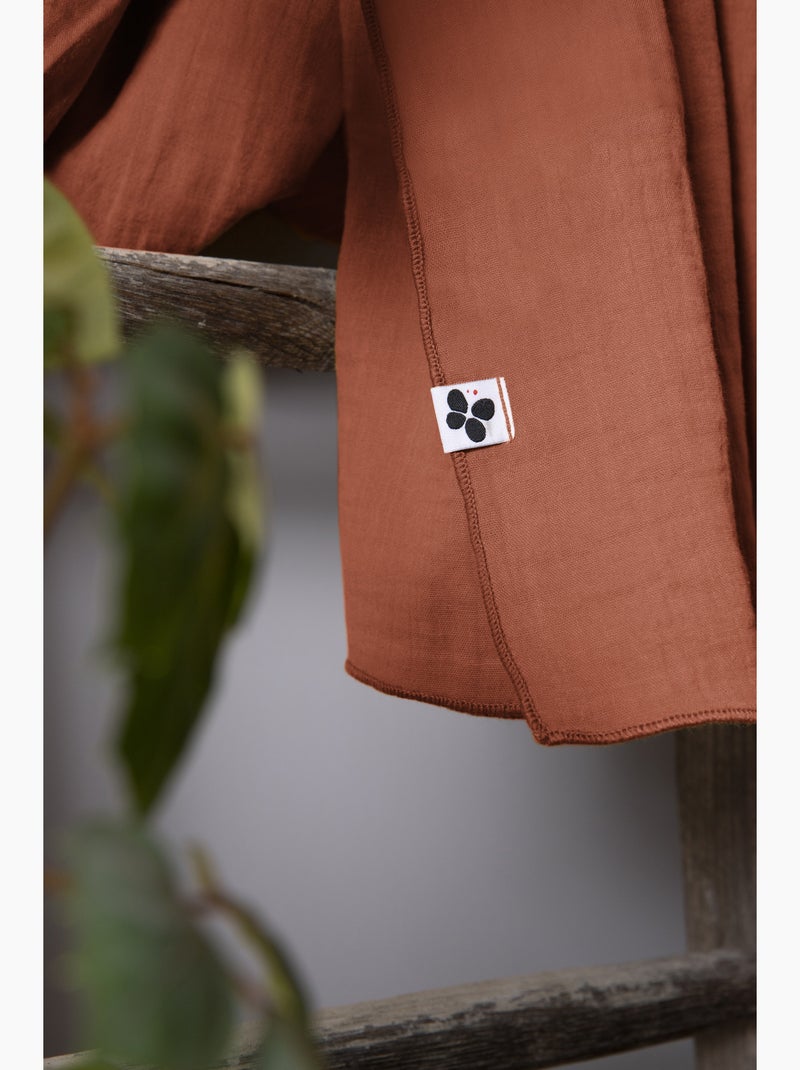 Set van 2 handdoekjes – dubbel katoengaas – gaïa Terracotta - Kiabi