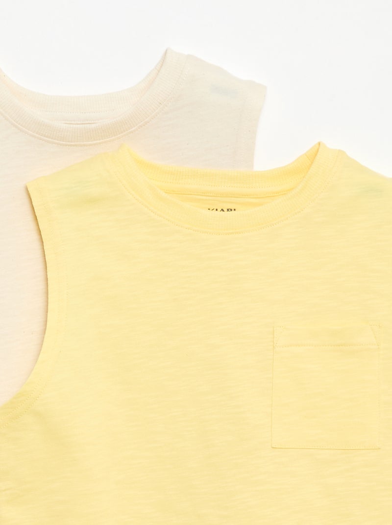 Set van 2 hemdjes met borstzak Geel - Kiabi