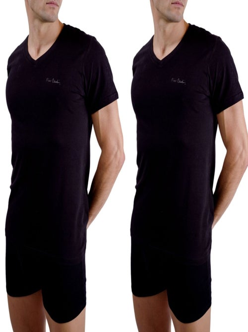 Set van 2 heren t-shirts met v-hals en geborduurd logo op de borst. - Kiabi Set van 2 heren t-shirts met v-hals en geborduurd logo op de borst. - Kiabi