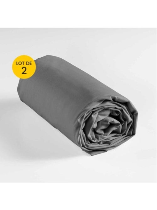 Set van 2 hoeslakens queensize katoen 57 draden - Kiabi