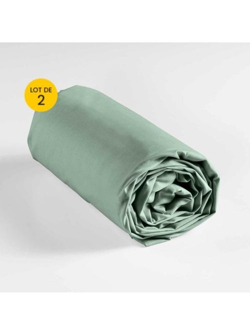 Set van 2 hoeslakens queensize katoen 57 draden - Kiabi