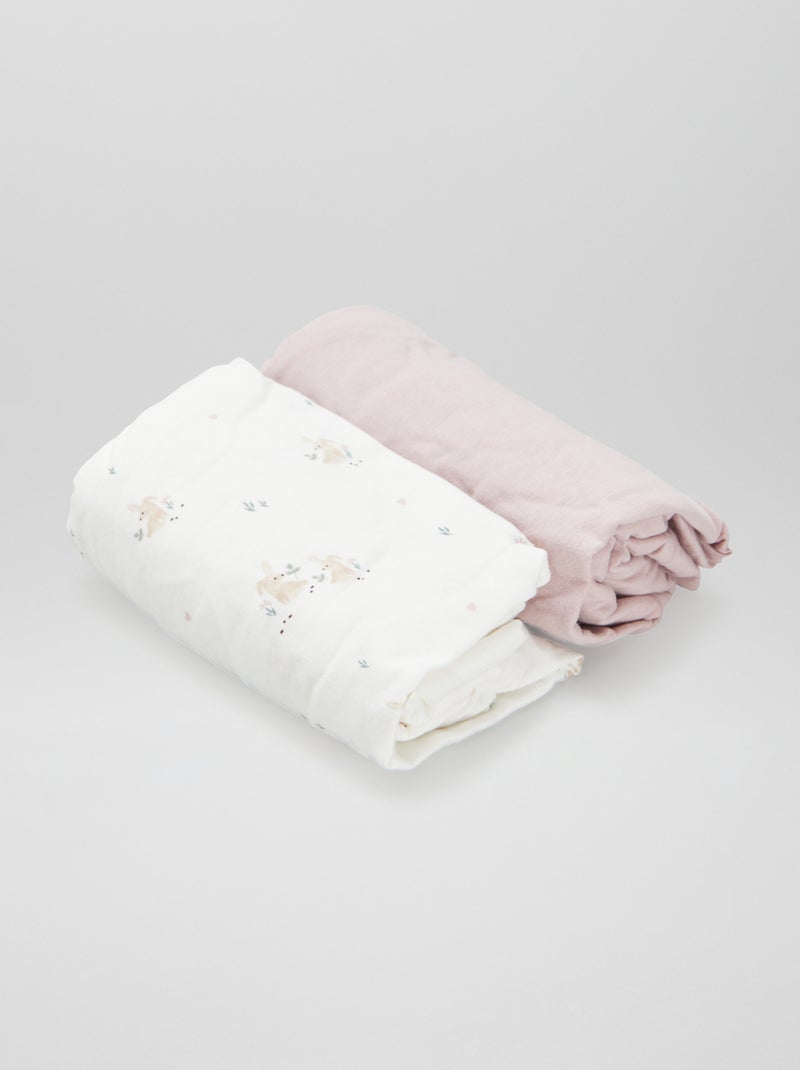 Set van 2 hoeslakens WIT - Kiabi