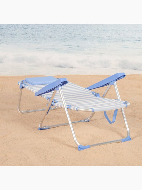 Set van 2 hoge, verstelbare strandstoelen 48x60x90 cm met strepen - Kiabi Set van 2 hoge, verstelbare strandstoelen 48x60x90 cm met strepen - Kiabi