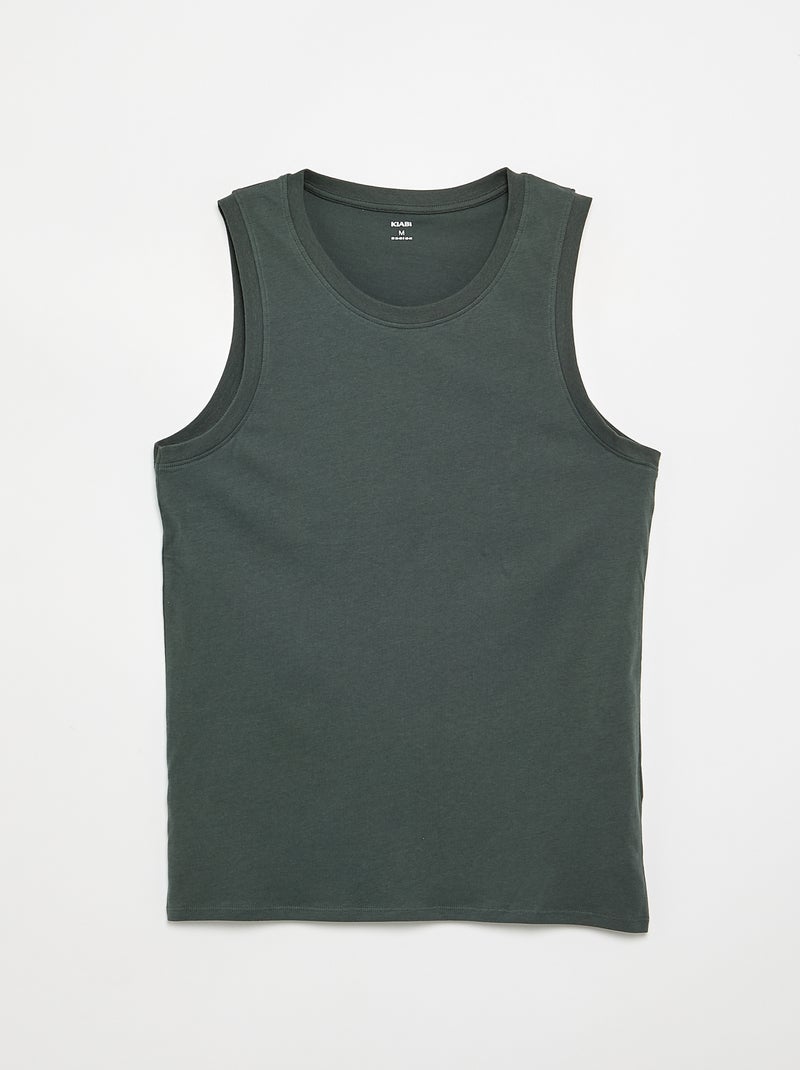 Set van 2 jersey hemdjes Groen - Kiabi