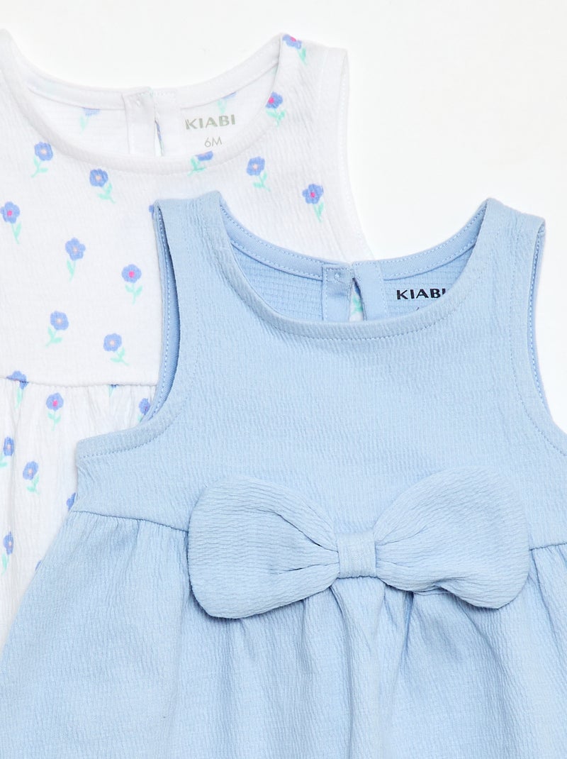 Set van 2 jurken met fantasie strik Wit - Kiabi