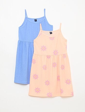 Set van 2 jurken van crêpe tricot