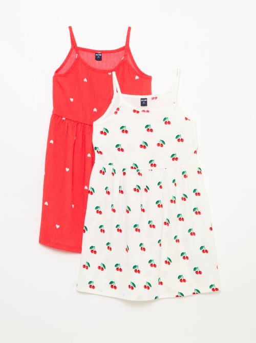 Set van 2 jurken van crêpe tricot - Kiabi