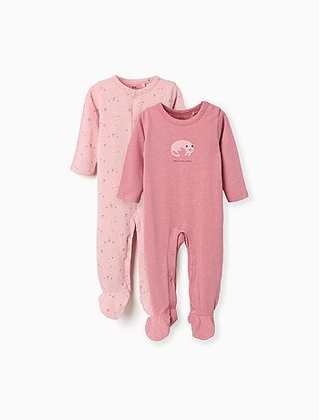 Set van 2 katoenen babypakjes met prints