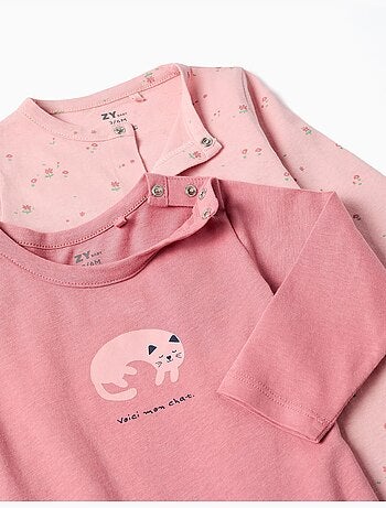 Set van 2 katoenen babypakjes met prints