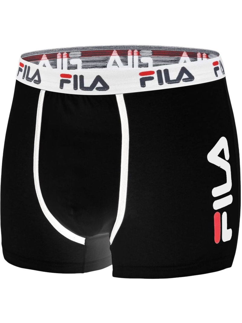 Set van 2 katoenen boxershorts voor heren fu5040 effen Blauw - Kiabi
