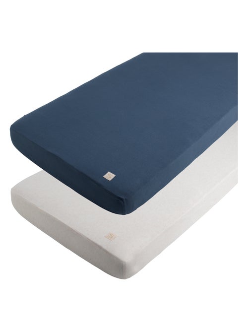 Set van 2 katoenen hoeslakens voor een babybedje - Kiabi
