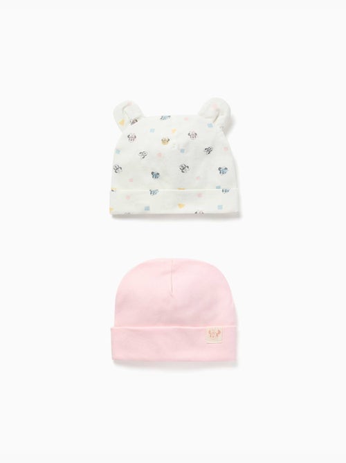 Set van 2 katoenen mutsjes met Minnie motief - Kiabi