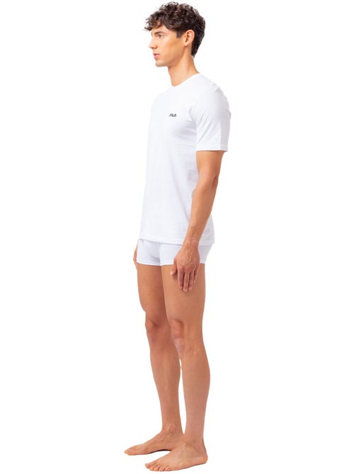 Set van 2 katoenen ondershirts met ronde hals voor heren fu5053 - Kiabi Set van 2 katoenen ondershirts met ronde hals voor heren fu5053 - Kiabi