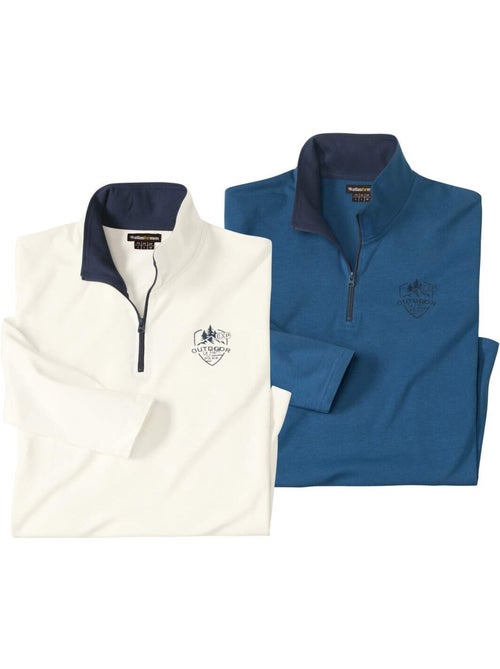 Set van 2 katoenen sweaters met rits - atlas for men - Kiabi Set van 2 katoenen sweaters met rits - atlas for men - Kiabi