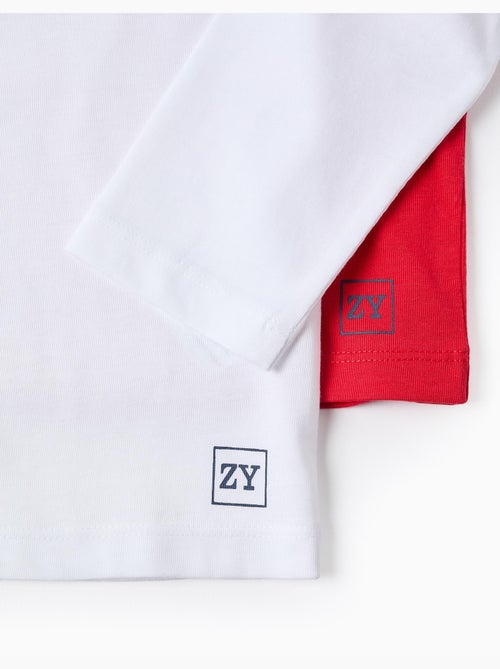 Set van 2 katoenen t-shirts met lange mouwen - Kiabi Set van 2 katoenen t-shirts met lange mouwen - Kiabi