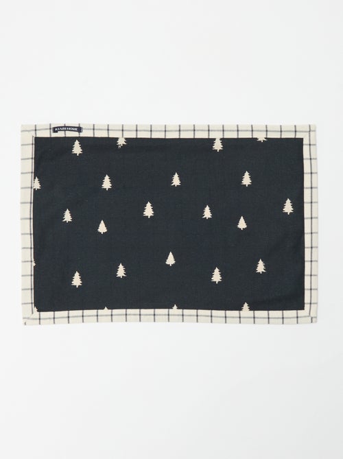 Set van 2 kerst tafelsets met print van katoen 45x30 cm - Kiabi