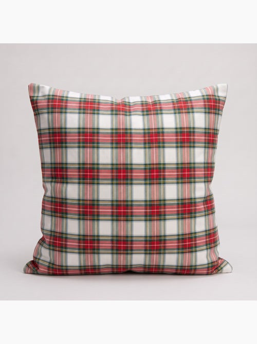 Set van 2 kerstkussenhoezen van katoen, goudkleurig reliëfdraad, tartan ruit - gamusi - Kiabi