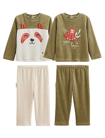 Set van 2 kinderpyjama's van velours van gustin.