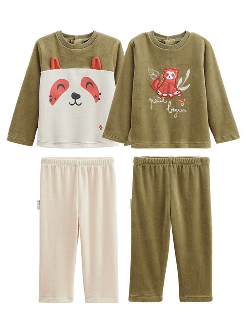 Set van 2 kinderpyjama's van velours van gustin. - Kiabi
