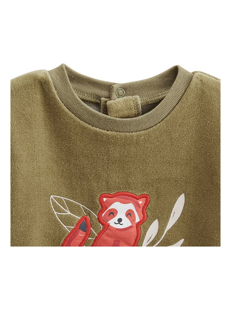 Set van 2 kinderpyjama's van velours van gustin. Kaki - Kiabi