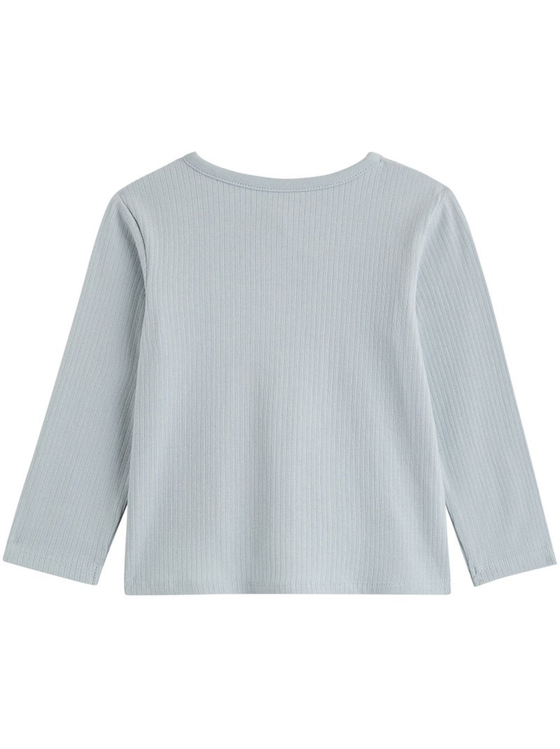 Set van 2 kindershirts met lange mouwen en melkwegmotief Blauw - Kiabi