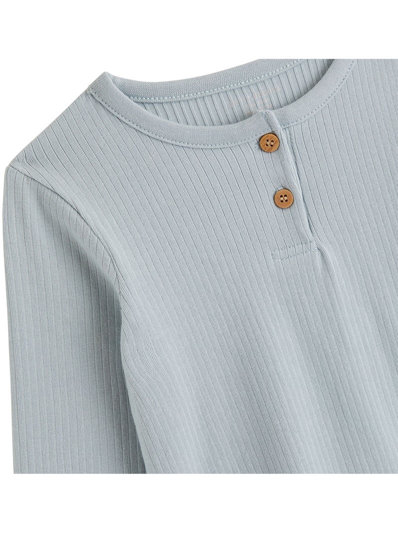 Set van 2 kindershirts met lange mouwen en melkwegmotief Blauw - Kiabi