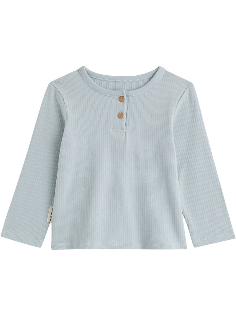 Set van 2 kindershirts met lange mouwen en melkwegmotief Blauw - Kiabi