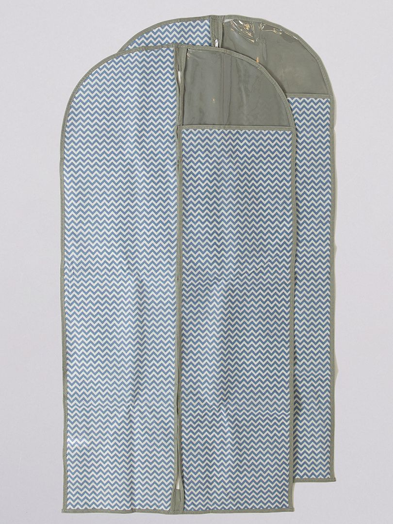 Set van 2 kledinghoezen, hoogte 120 cm GRIJS - Kiabi
