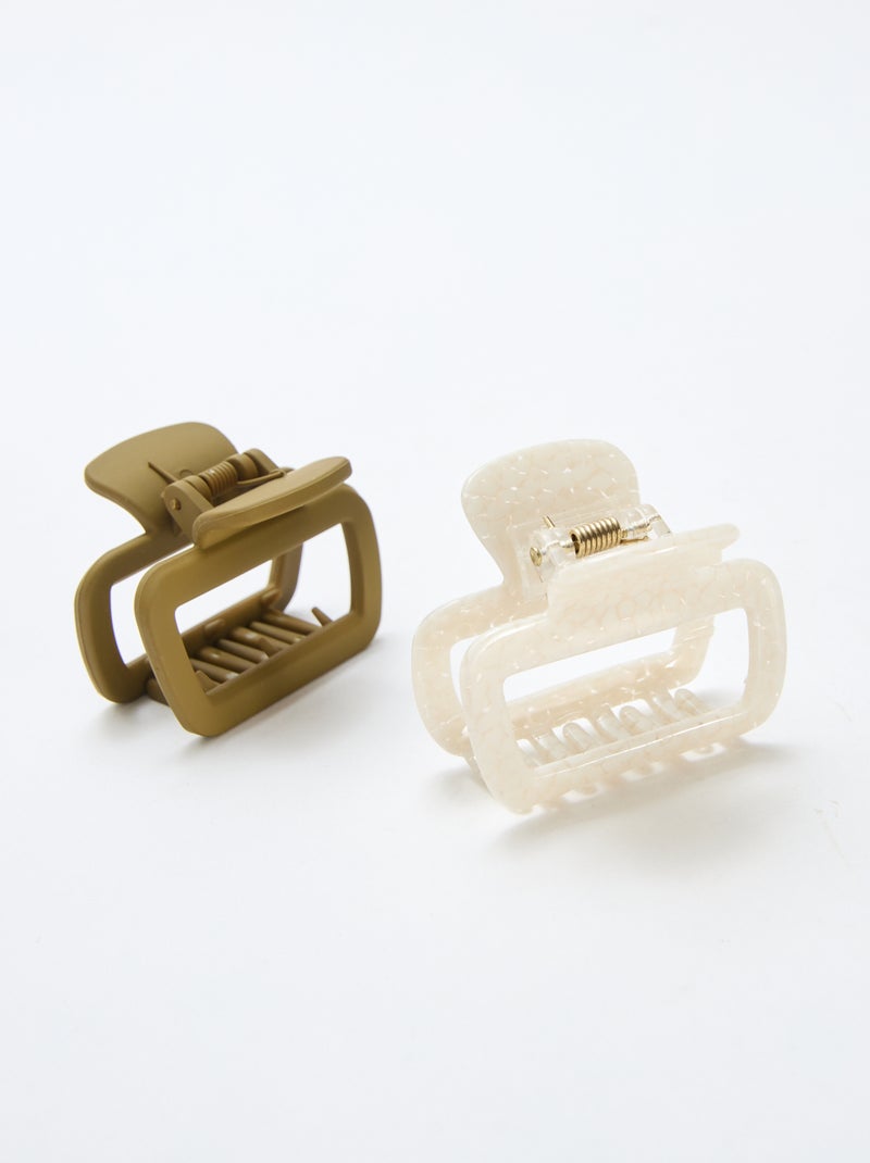 Set van 2 kleine haarspelden in krabvorm Groen - Kiabi