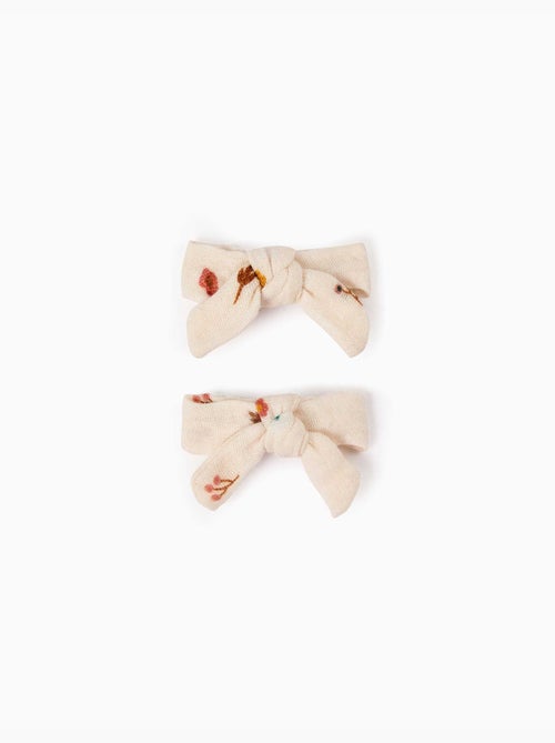 Set van 2 klik haarclips met bloemenstrikken - Kiabi