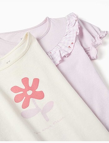 Set van 2 korte katoenen pyjama's met bloemenprints