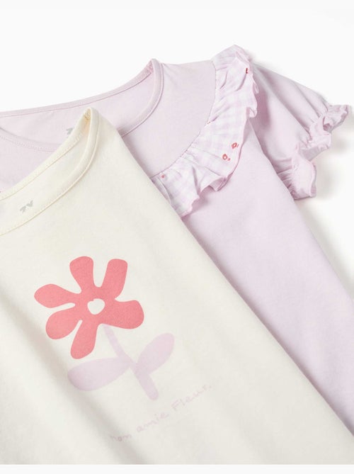 Set van 2 korte katoenen pyjama's met bloemenprints - Kiabi