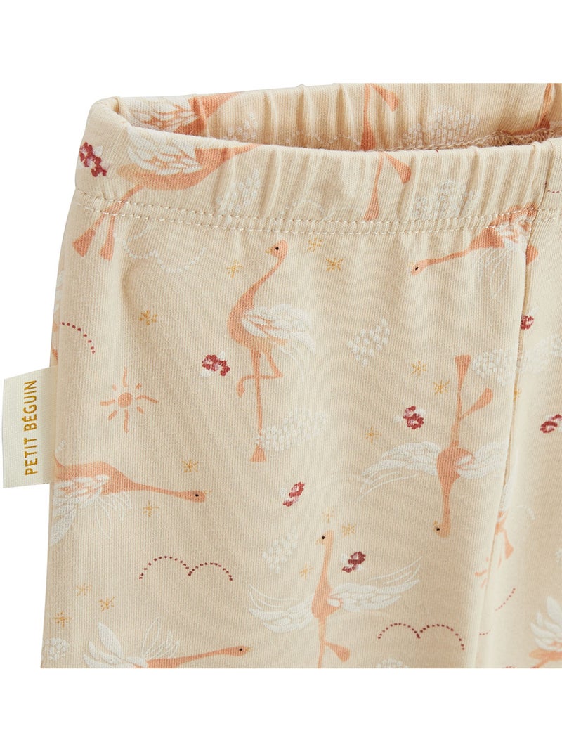 Set van 2 korte pyjama's voor kinderen, zomerpoëzie Beige - Kiabi