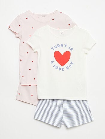 Set van 2 korte pyjamasets van katoenjersey