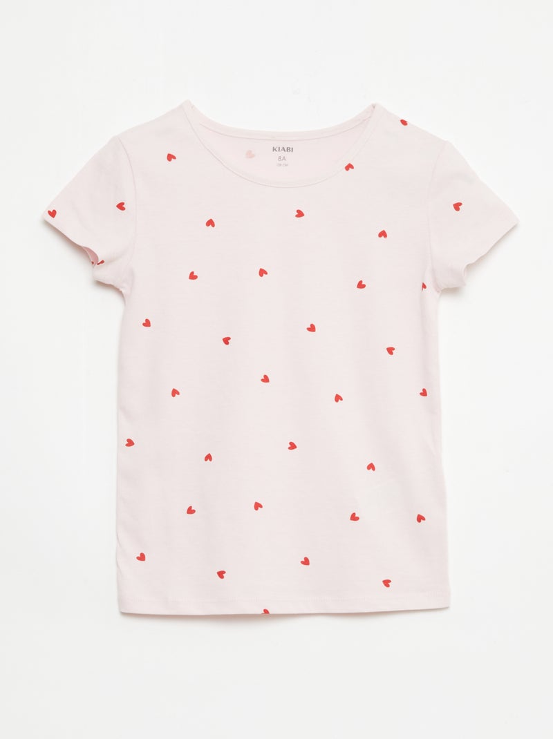 Set van 2 korte pyjamasets van katoenjersey Rose - Kiabi