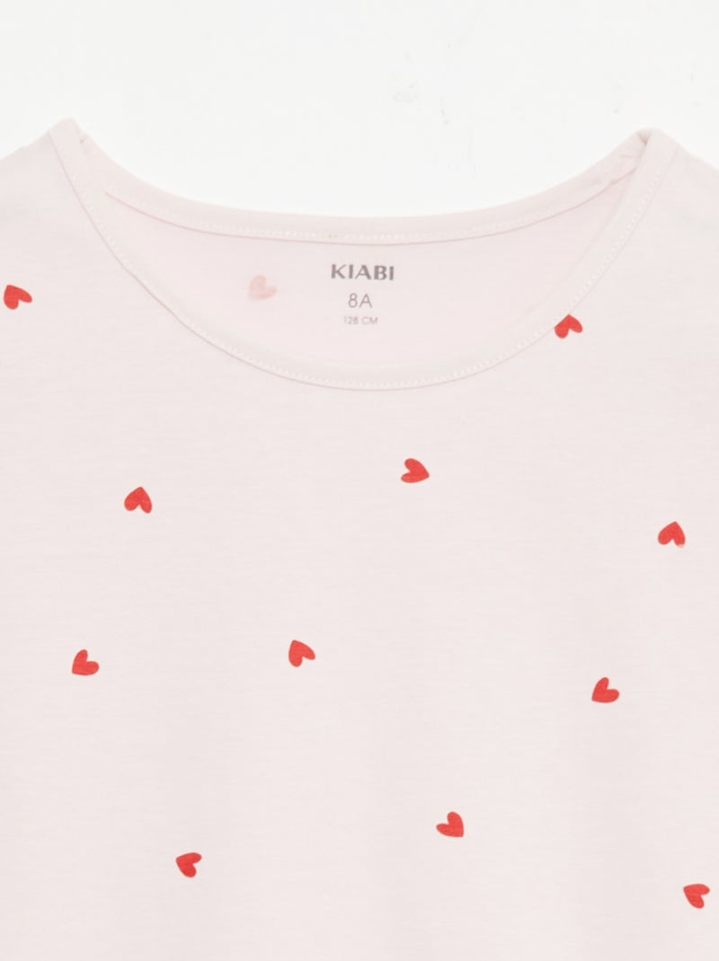 Set van 2 korte pyjamasets van katoenjersey Rose - Kiabi