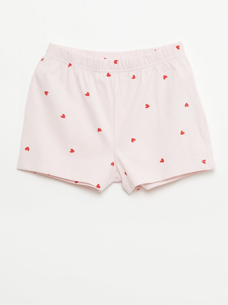 Set van 2 korte pyjamasets van katoenjersey Rose - Kiabi