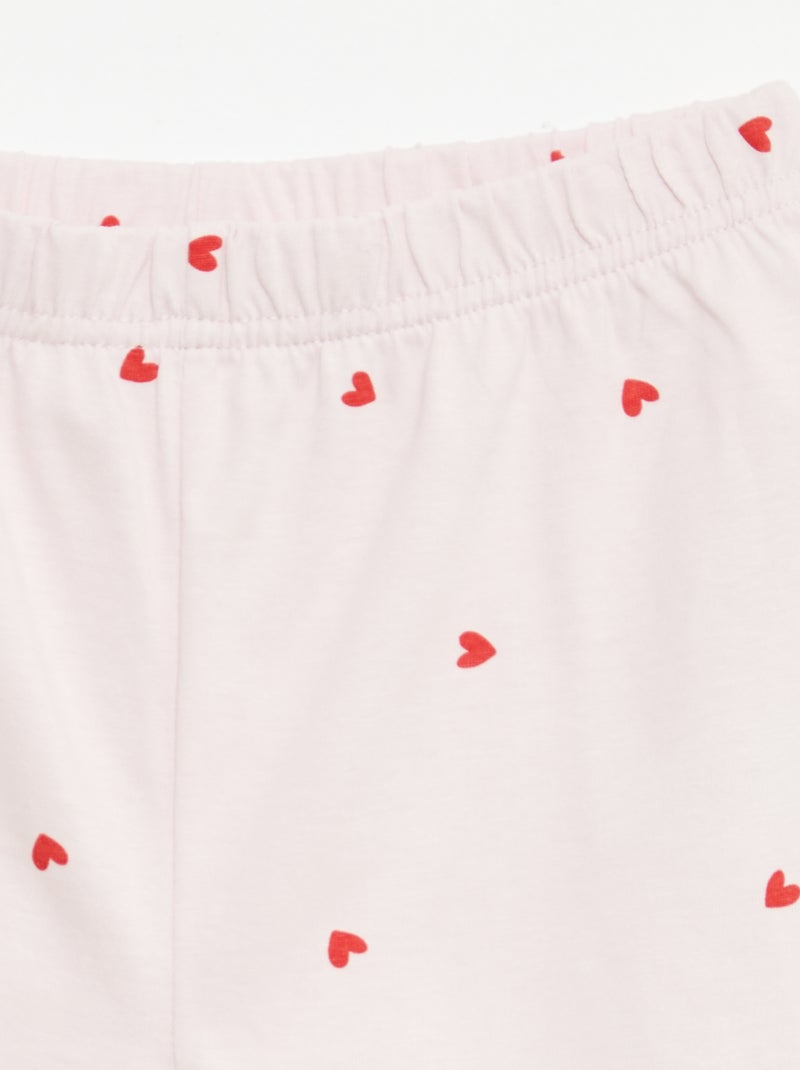 Set van 2 korte pyjamasets van katoenjersey Rose - Kiabi