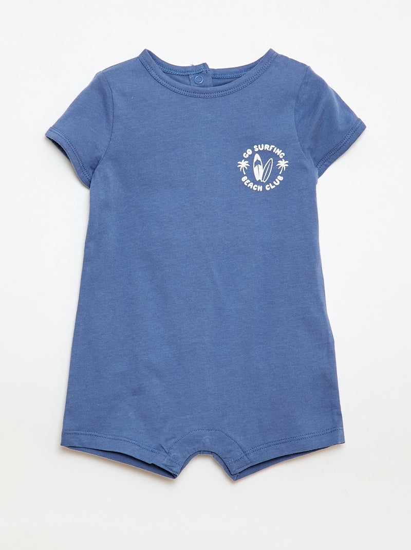 Set van 2 korte rompertjes van jersey Blauw - Kiabi
