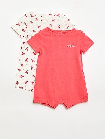 Set van 2 korte rompertjes van jersey
