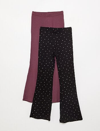 Set van 2 leggings - 1 effen + 1 met print