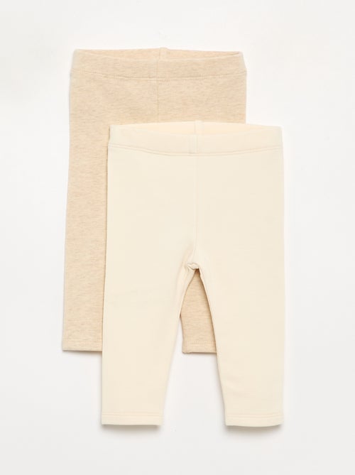 Set van 2 leggings van fleecestof - Kiabi