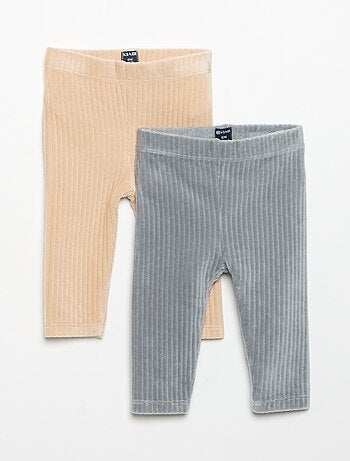 Set van 2 leggings van ribfluweel