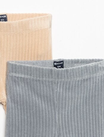 Set van 2 leggings van ribfluweel